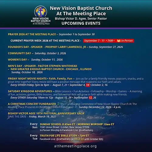 New Vision Baptist Church UpComing Events
